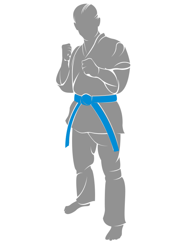 Ceinture bleue du budo-karate kyokushinkai à Dreux